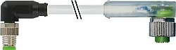 7000-88341-2500100 M8 male 90° / M12 female 90° A-cod. LED PUR 3x0.25 gy UL/CSA+robot+drag ch. 1m