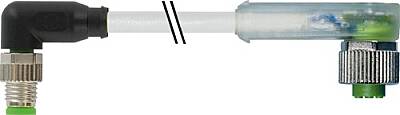 7000-88341-2500100 M8 male 90° / M12 female 90° A-cod. LED PUR 3x0.25 gy UL/CSA+robot+drag ch. 1m - 1