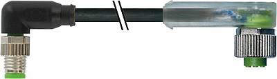 7000-88341-6300200 M8 male 90° / M12 female 90° A-cod. LED PUR 3x0.25 bk UL/CSA+drag ch. 2m - 1