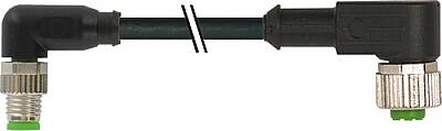 7000-88351-6310300 M8 male 90° / M12 female 90° A-cod. PUR 4x0.25 bk UL/CSA+drag ch. 3m - 1