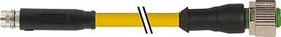 7000-88361-0100150 M8 male 0° snap-in / M12 female 0° A-cod. screw-in PVC 3x0.25 ye UL/CSA 1.5m - 1