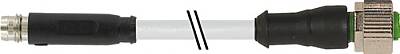 7000-88361-2500100 M8 male 0° snap-in / M12 female 0° A-cod. screw-in PUR 3x0.25 gy UL/CSA+robot+drag ch. 1m - 1