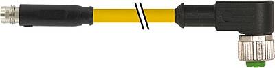 7000-88381-0300150 M8 male 0° snap-in/ M12 female 90° A-cod. screw-in PUR 3x0.25 ye UL/CSA+drag ch. 1.5m - 1