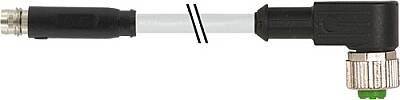 7000-88381-2300200 M8 male 0° snap-in/ M12 female 90° A-cod. screw-in PUR 3x0.25 gy UL/CSA+drag ch. 2m - 1