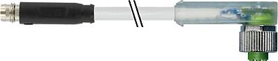 7000-88401-2500150 M8 male 0° snap-in/M12 fem. 90° A-cod.screw-in LED PUR 3x0.25 gy UL/CSA+robot+drag ch. 1.5m - 1