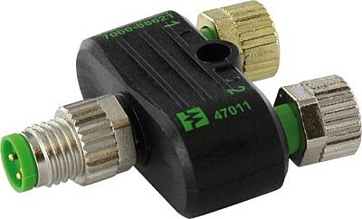 7000-88601-0000000 T-Coupler SlimLine M8 male / 2x M8 female A-cod. 4-pol. / 2x 3-pol. - 1
