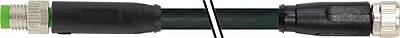 7000-89301-6950025 M8 male 0° / M8 female 0° B-cod. PUR 5x0.25 bk UL 0.25m - 1