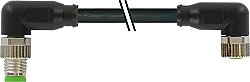 7000-89581-6410040 M8 male 90° / M8 female 90° A-cod. shielded PUR 4x0.34 shielded bk UL/CSA+drag ch. 0.4m