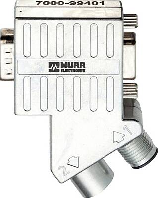 7000-99401-0000000 Adapter M12 male/ female B-cod. / D-Sub 9-pol. 35° Shielded, 12Mbit/s - 1