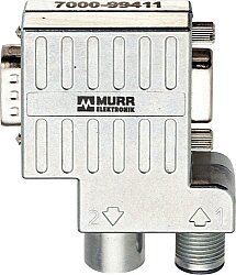 7000-99411-0000000 Adapter M12 male/ female B-cod. / D-Sub 9-pol. 90° Shielded, 12Mbit/s