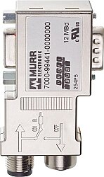 7000-99441-0000000 Adapter M12 male/ female B-cod. / D-Sub 9-pol. 90° Shielded, 12Mbit/s