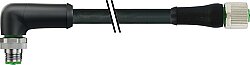 7000-P3261-P050150 M12 Power male 90° / female 0° K-cod. PUR 5x1.5 bk UL/CSA+drag ch. 1.5m