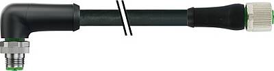 7000-P3261-P151000 M12 Power male 90° / female 0° K-cod. PUR 5x1.5 bk UL/CSA+drag ch. 10m - 1