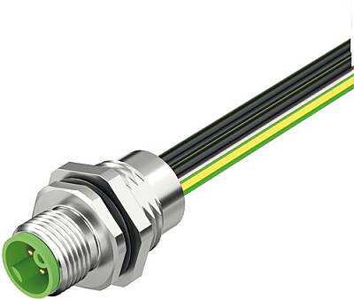 7000-P3282-9950050 M12 Power male recept. K-cod. front incl. nut PE-X-wires 5x2.5 UL 0,5m - 1