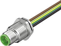 7000-P3285-9880100 M12 Power male recept. K-cod. rear PUR-wires 5x1.5 1m