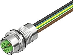 7000-P3291-9880020 M12 Power female recept. K-cod. front PUR-wires 5x1.5 0.2m