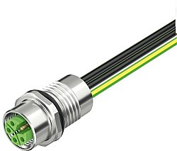 7000-P3291-9950100 M12 Power female recept. K-cod. front PE-X-wires 5x2.5 UL 1m