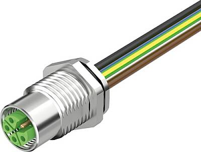 7000-P3295-9880100 M12 Power female recept. K-cod. rear PUR-wires 5x1.5 1m - 1