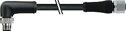 7000-P4161-P071000 M12 Power male 90° / female 0° L-cod. PUR 4x1.5 bk UL/CSA+drag ch. 10m