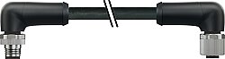 7000-P4171-P070200 M12 Power male 90° / female 90° L-cod. PUR 4x1.5 bk UL/CSA+drag ch. 2m