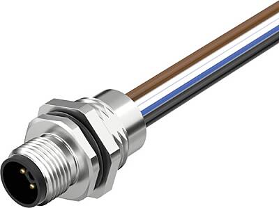 7000-P4182-9440100 M12 Power male recept. L-cod. incl. nut PUR-wires 4x1.5 1m - 1