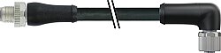 7000-P4251-P041000 M12 Power male 0° / female 90° L-cod. PUR 5x1.5 bk UL/CSA+drag ch. 10m