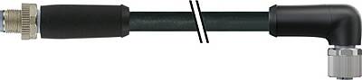 7000-P4251-P340100 M12 Power male 0° / female 90° L-cod. PUR 5x2.5 bk UL/CSA+drag ch. 1m - 1