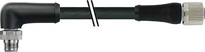 7000-P4261-P040100 M12 Power male 90° / female 0° L-cod. PUR 5x1.5 bk UL/CSA+drag ch. 1m - 1