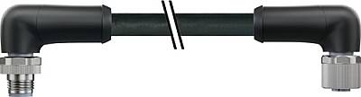 7000-P4271-P040100 M12 Power male 90° / female 90° L-cod. PUR 5x1.5 bk UL/CSA+drag ch. 1m - 1