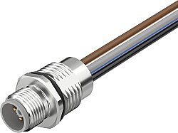 7000-P4281-9800200 M12 Power male recept. L-cod. front PUR-wires 5x1.5 2m