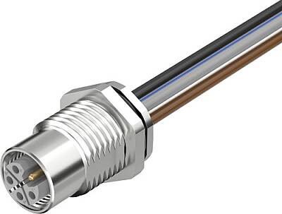 7000-P4295-9800050 M12 Power L-cod. 5pol. female recept. rear mount wires PUR 5x1.5 0,5m - 1