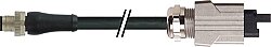 7000-P4454-P070060 M12 Power male 0° L-cod./ Push Pull Power AIDA PUR 4x1.5 bk UL/CSA+drag ch. 0.6m