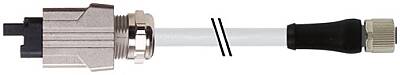 7000-P4471-P090045 M12 Power female 0° L-coded / Push Pull Power AIDA PUR 5x1.5 gy UL/CSA+drag chain 0.45m - 1