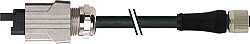 7000-P4474-P070030 M12 Power female 0° L-cod. / Push Pull Power AIDA PUR 4x1.5 bk UL/CSA+drag ch. 0.3m