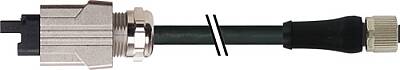 7000-P4474-P070150 M12 Power female 0° L-cod. / Push Pull Power AIDA PUR 4x1.5 bk UL/CSA+drag ch. 1.5m - 1