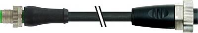 7000-P4504-P070150 M12 Power male 0° L-cod. / 7/8'' female 0° PUR 4x1.5 bk UL/CSA+drag ch. 1,5m - 1