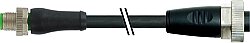 7000-P4504-P070500 M12 Power male 0° L-cod. / 7/8'' female 0° PUR 4x1.5 bk UL/CSA+drag ch. 5m