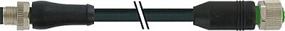 7000-P4801-4440300 M12 Power male 0° L-cod. / M12 female 0° A-cod. PUR 2x1.5 bk UL/CSA+drag ch. 3m - 1