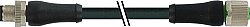 7000-P4804-6341000 M12 Power male 0° L-cod./ M12 female 0° A-cod. PUR 4x0.34 bk UL/CSA+drag ch. 10m
