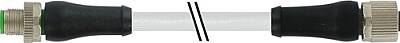7000-P4841-4140100 M12 male 0° A-cod. / M12 Power L-cod. female 0° PUR 2x0.5 gy UL/CSA+drag ch. 1m - 1