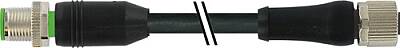 7000-P4845-5690100 M12 Power L-cod. female 0° / M12 A-cod. male 0° PUR 4x0.75 bk UL/CSA+drag ch. 1.0m - 1
