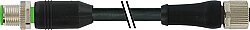 7000-P4845-5690200 M12 Power L-cod. female 0° / M12 A-cod. male 0° PUR 4x0.75 bk UL/CSA+drag ch. 2m