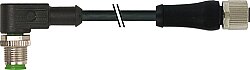 7000-P4846-5690500 M12 Power L-cod. female 0° / M12 A-cod. male 90° PUR 4x0.75 bk UL/CSA+drag ch. 5m