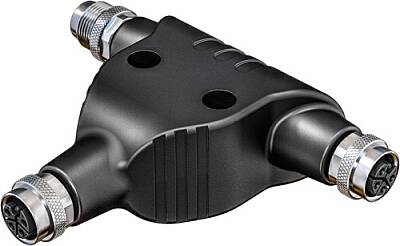 7000-P4901-0000000 T-Coupler M12 Power male L-cod. / 2x female L-cod. 5-pol. - 1