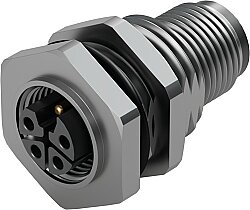 7000-P4911-0000000 M12 POWER PANEL FEED THROUGH 5-pole L-CODED