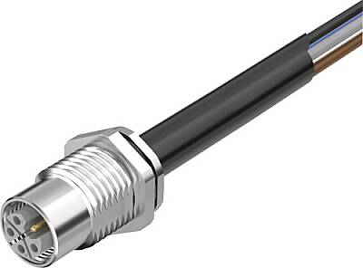 7000-P4997-P341000 M12 Power female recept. L-cod. rear PUR 5x2.5 bk UL/CSA+drag ch. 10m - 1