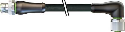 7000-P6251-P160150 M12 Power male 0° / female 90° S-cod. PUR 4x1.5 bk UL/CSA+drag ch. 1.5m - 1