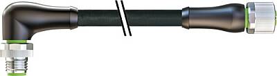 7000-P6261-P060750 M12 Power male 90° / female 0° S-cod. PUR 4x1.5 bk UL/CSA+drag ch. 7.5m - 1