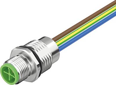 7000-P6281-9450020 M12 Power male recept. S-cod. front PUR-wires 4x1.5 0.2m - 1