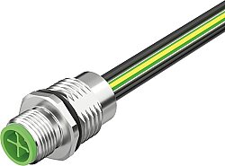 7000-P6281-P910020 M12 Power male recept. S-cod. front PE-X-wires 4x1.5 UL 0.2m